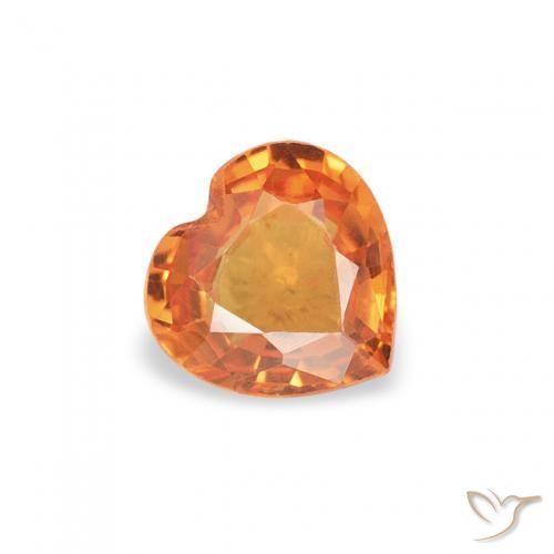 0.37ct 天然 亮橙色 蓝宝石, 心形, VVS-VS