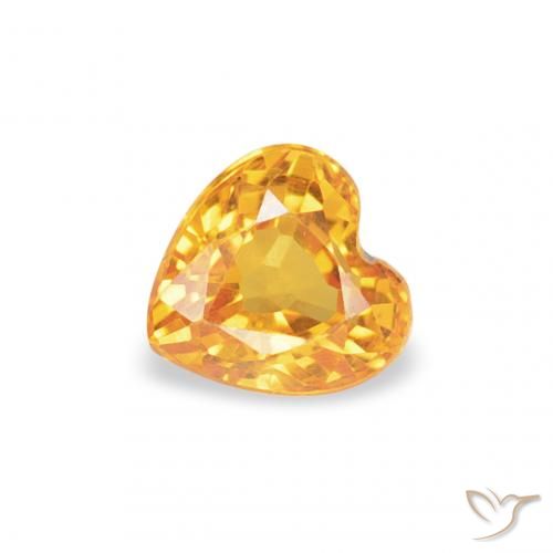 0.35ct 天然 深金色 蓝宝石, 心形, VVS-VS