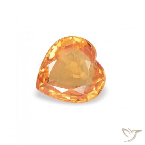 0.39ct 天然 深橙金 蓝宝石, 心形, VVS-VS