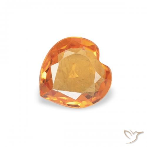 0.35ct 天然 深橙色 蓝宝石, 心形, VVS-VS