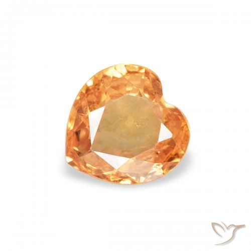 0.42ct 天然 浓橙色 蓝宝石, 心形, VS