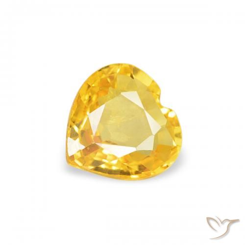 0.37ct 天然 金橙色 蓝宝石, 心形, VS