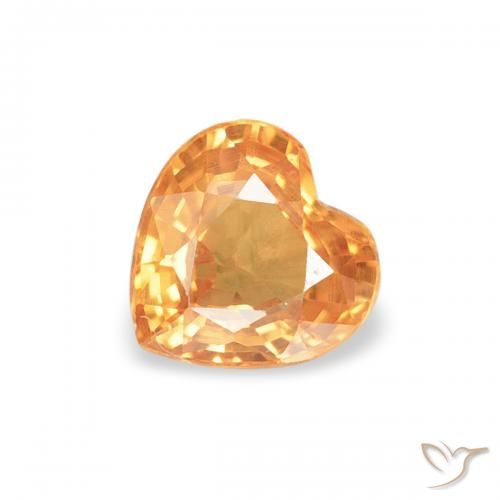 0.45ct 天然 亮橙色 蓝宝石, 心形, VS