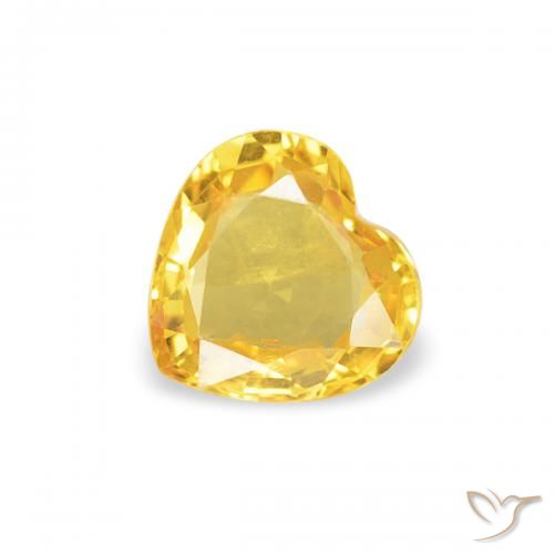 0.39ct 天然 金橙色 蓝宝石, 心形, VS