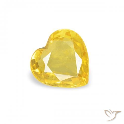0.39ct 天然 黄色 蓝宝石, 心形, VS