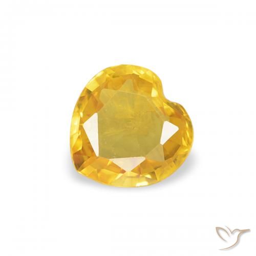 0.32ct 天然 金橙色 蓝宝石, 心形, VS