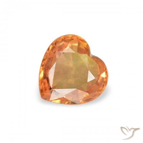 0.40ct 天然 深橙色 蓝宝石, 心形, VS