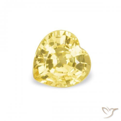 0.40ct 天然 第戎黄 蓝宝石, 心形, VS