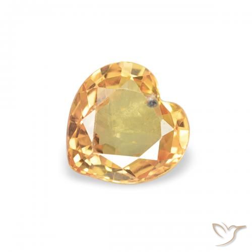 0.37ct 天然 亮橙色 蓝宝石, 心形, VS