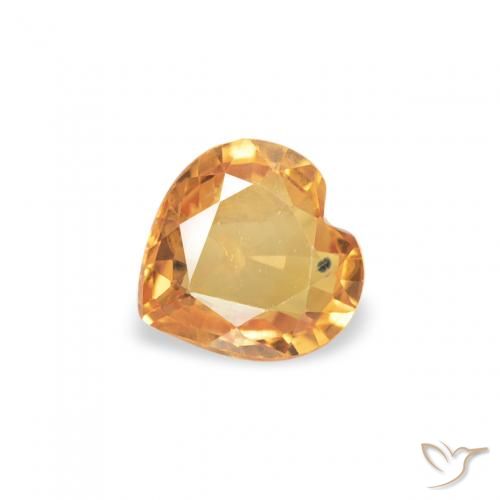 0.35ct 天然 橙金 蓝宝石, 心形, VVS-VS