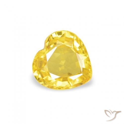 0.39ct 天然 黄色 蓝宝石, 心形, VVS-VS