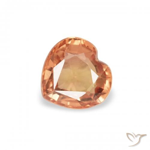 0.40ct 天然 红橙色 蓝宝石, 心形, VVS-VS