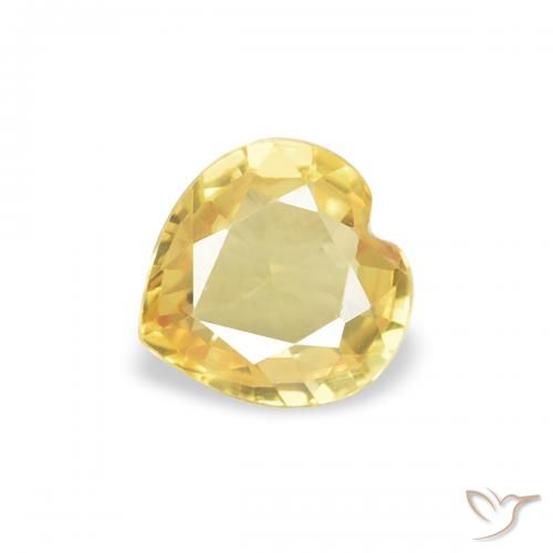 0.35ct 天然 中黄色 蓝宝石, 心形, VVS-VS