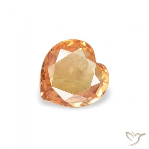 0.38ct 天然 亮橙色 蓝宝石, 心形, VVS-VS