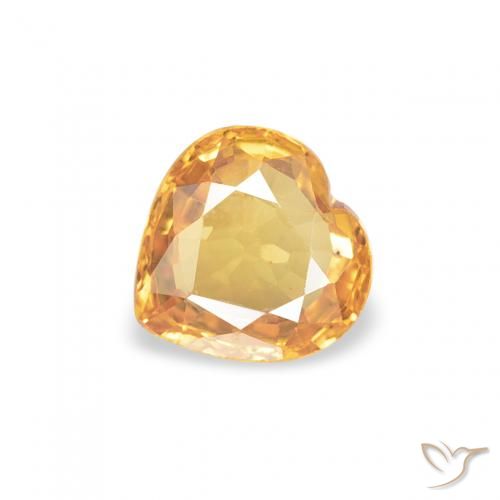 0.44ct 天然 橙金 蓝宝石, 心形, VVS-VS