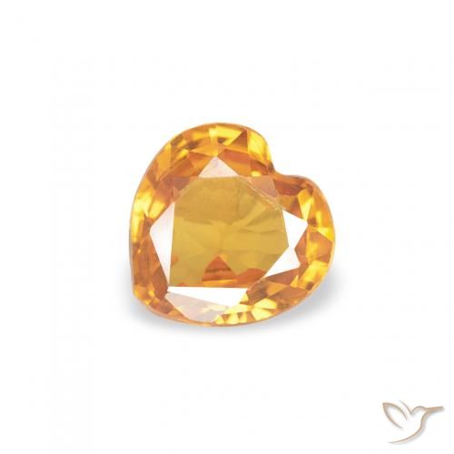 0.37ct 天然 橙金 蓝宝石, 心形, VVS-VS
