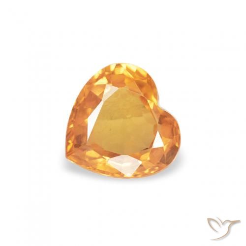 0.41ct 天然 浓橙色 蓝宝石, 心形, VVS-VS