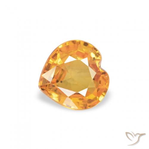 0.39ct 天然 杏橙 蓝宝石, 心形, VS
