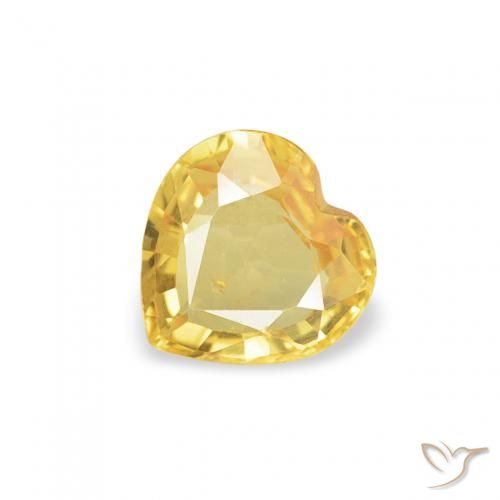 0.36ct 天然 中黄色 蓝宝石, 心形, VS