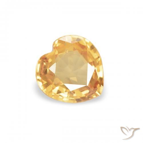 0.33ct 天然 浅橙色-金色 蓝宝石, 心形, VVS-VS