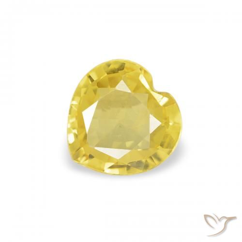 0.32ct 天然 中黄色 蓝宝石, 心形, VVS-VS