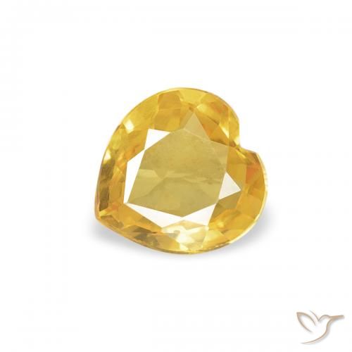 0.33ct 天然 金色 蓝宝石, 心形, VVS-VS