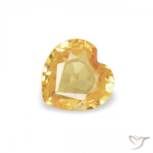 0.33ct 天然 深金橙色 蓝宝石, 心形, VVS-VS