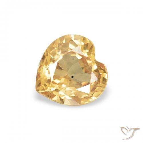 0.45ct 天然 金色 蓝宝石, 心形, VVS-VS