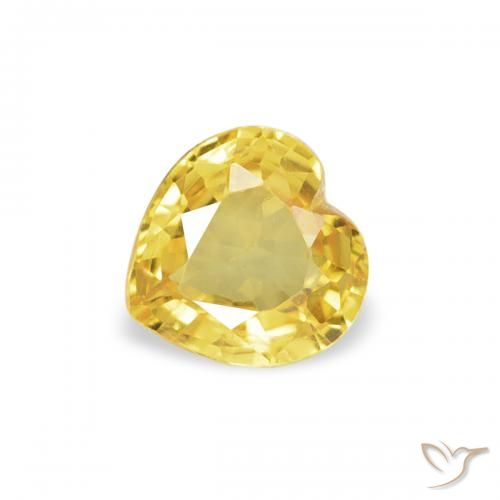 0.35ct 天然 金色 蓝宝石, 心形, VVS-VS