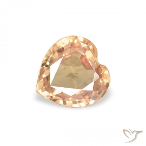 0.39ct 天然 苹果酒橙 蓝宝石, 心形, VVS-VS