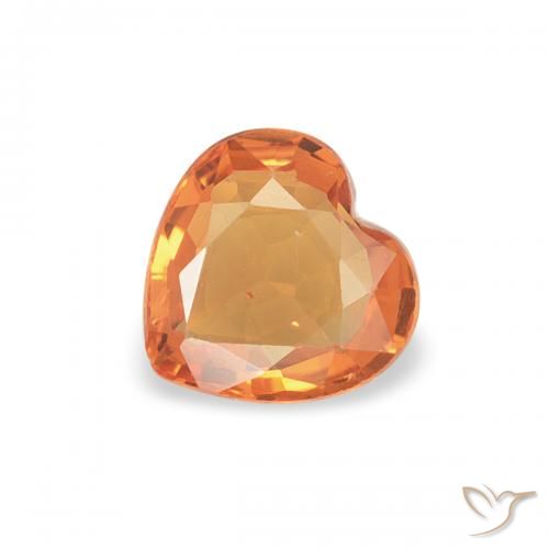0.36ct 天然 红橙色 蓝宝石, 心形, VVS-VS