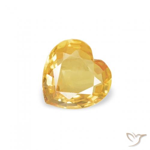 0.35ct 天然 金色 蓝宝石, 心形, VVS-VS
