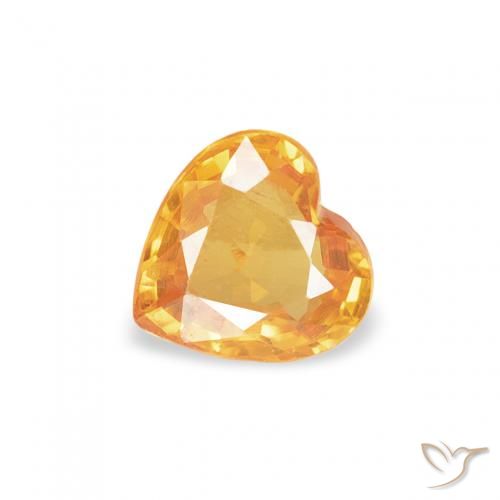 0.40ct 天然 橙金 蓝宝石, 心形, VVS-VS