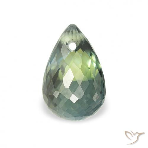 0.84ct 天然 蓝绿色 蓝宝石, 泪滴形, VS