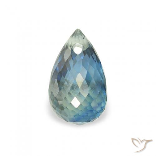 0.74ct 天然 青色 蓝宝石, 泪滴形, VS