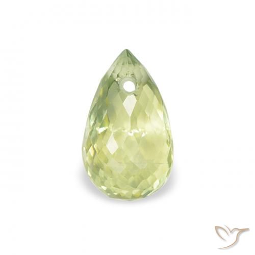 0.65ct 天然 黄绿色 蓝宝石, 泪滴形, VS