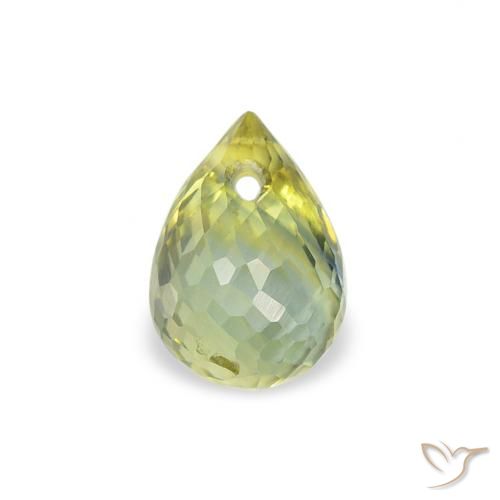 0.68ct 天然 黄绿色 蓝宝石, 泪滴形, VS