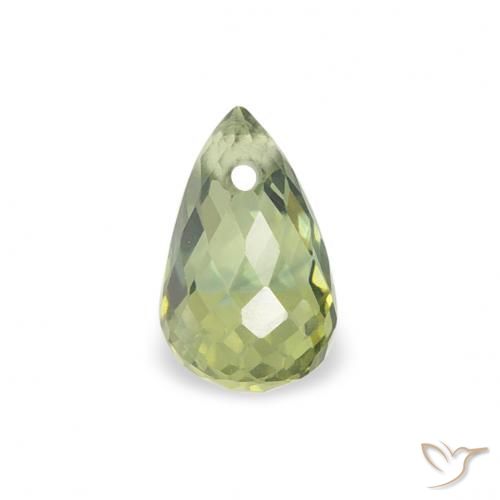 0.39ct 天然 暖绿 蓝宝石, 泪滴形, VS