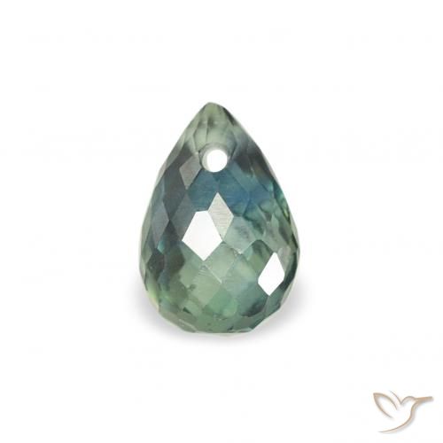 0.49ct 天然 中蓝绿色 蓝宝石, 泪滴形, VS