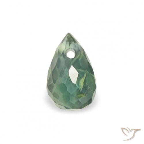 0.38ct 天然 中绿色 蓝宝石, 泪滴形, VS