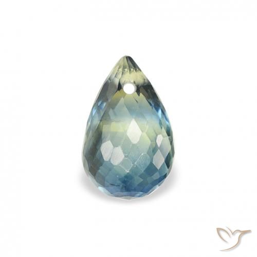 0.85ct 天然 蓝绿色 蓝宝石, 泪滴形, VS