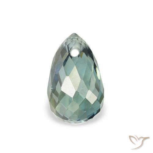 0.90ct 天然 中蓝绿色 蓝宝石, 泪滴形, VS