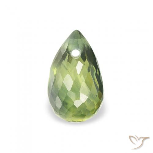 0.58ct 天然 暖绿 蓝宝石, 泪滴形, VS