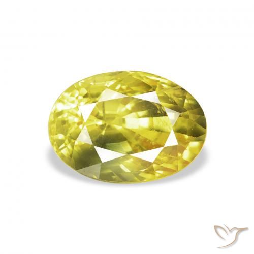 2.99ct 天然 中黄色 蓝宝石, 椭圆形, VS
