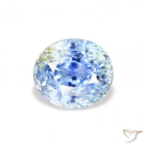 2.10ct 天然 淡蓝色 蓝宝石, 椭圆形, VS