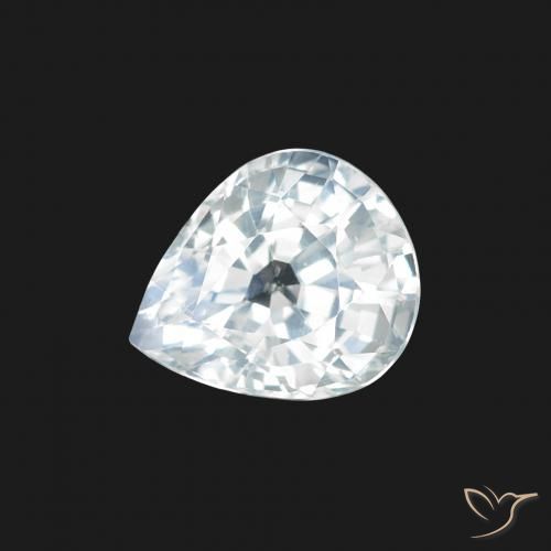 1.34ct 天然 蓝白色 蓝宝石, 梨形, VS