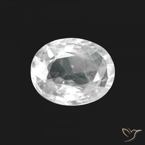 1.67ct 天然 白色 蓝宝石, 椭圆形, VS