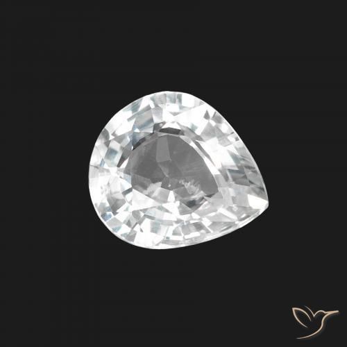 1.41ct 天然 蓝白色 蓝宝石, 梨形, VS