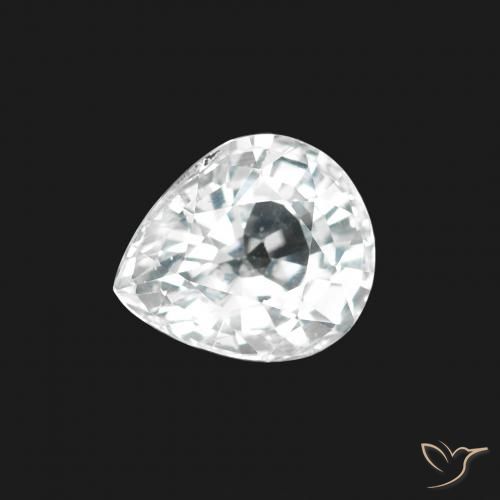 1.45ct 天然 蓝白色 蓝宝石, 梨形, VS