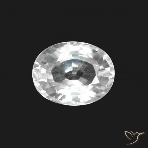 1.50ct 天然 蓝白色 蓝宝石, 椭圆形, VS